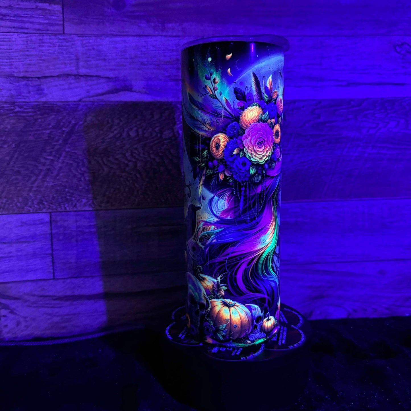 Witch (#186) Tumbler - Black light Activated Ink.