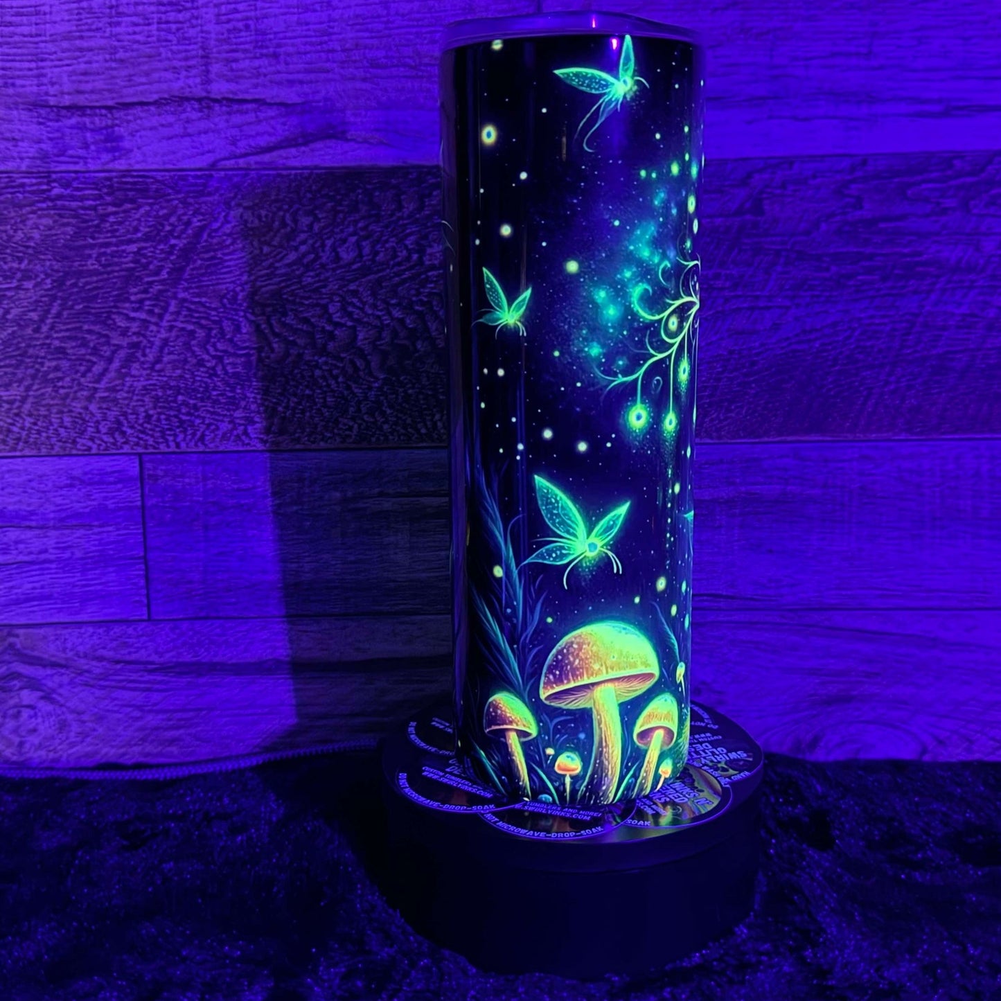 Green Fairy Tumbler - Black light Activated Ink.