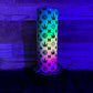 Neon Leaves Tumbler - Black light Activated Ink.