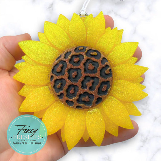 3D Leopard Sunflower Freshie Mold