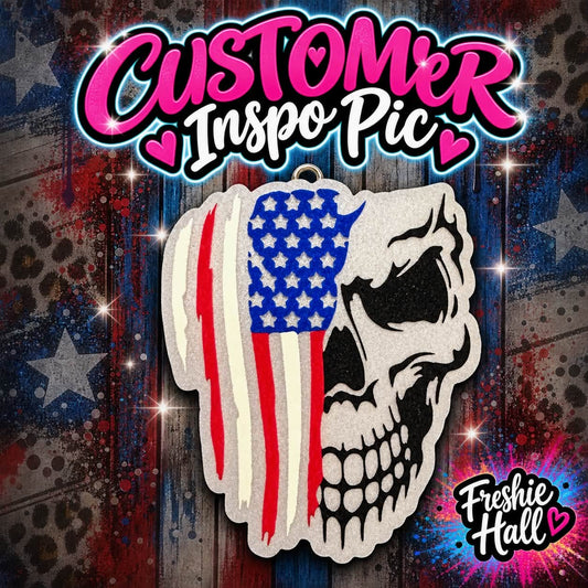 Half Skull & Flag Freshie Mold