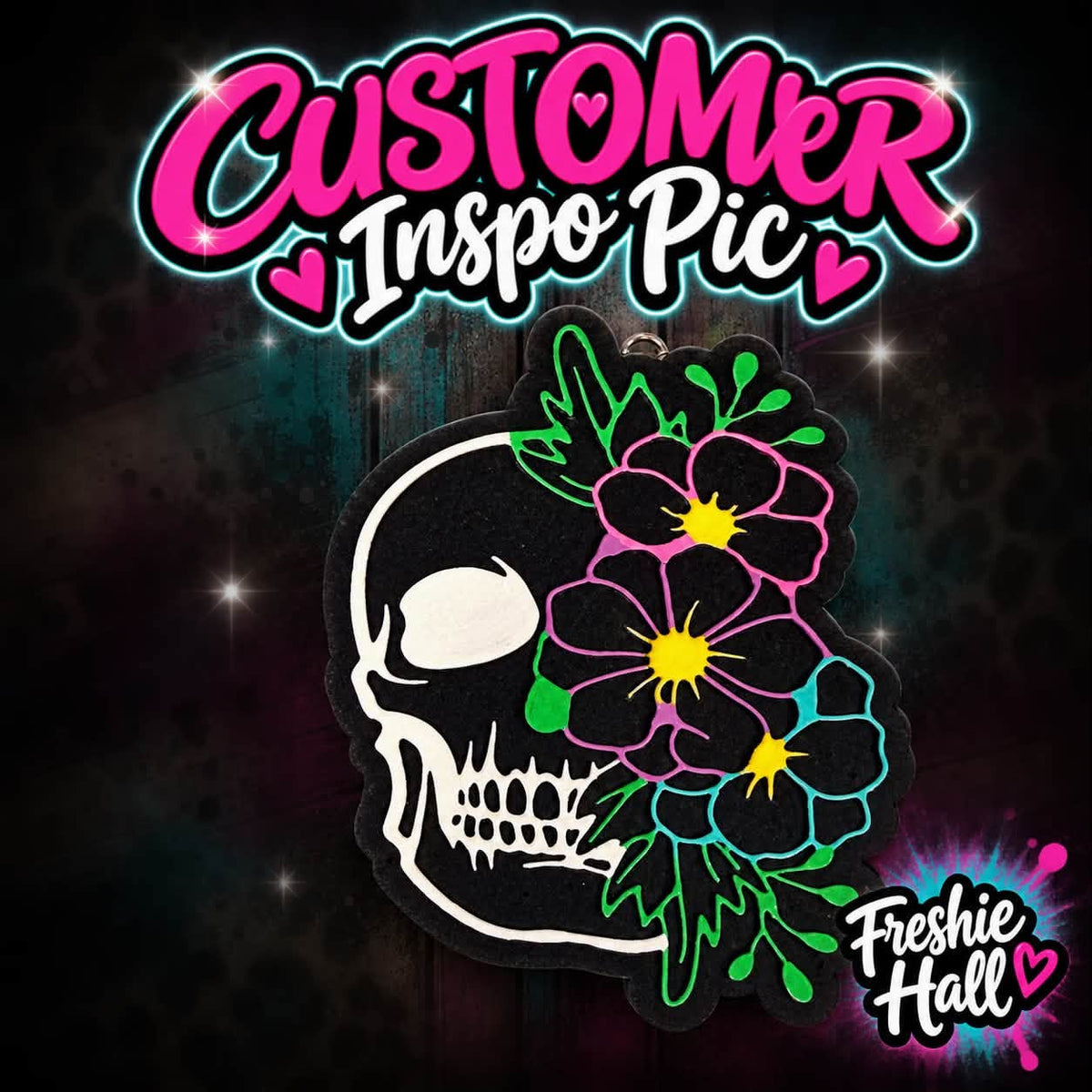 Skull with Flowers Freshie Mold