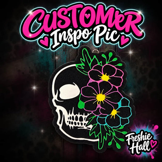 Skull with Flowers Freshie Mold
