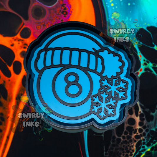8 Ball Snowflakes Freshie Mold