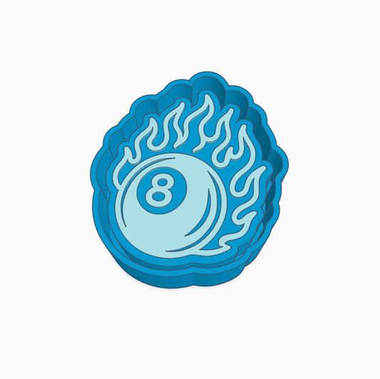 8 Ball Flames Freshie Mold
