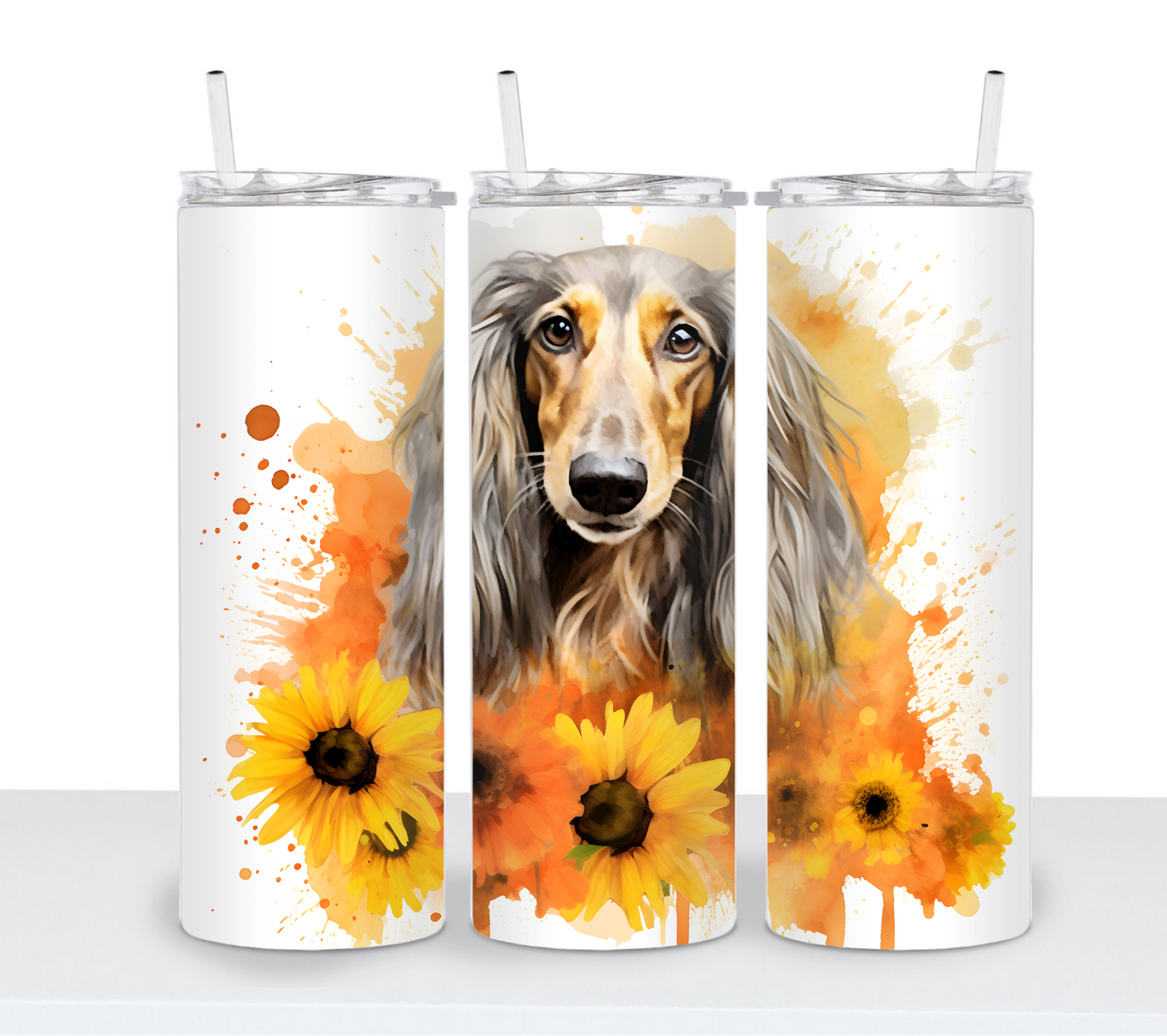 Dogs with Sunflowers