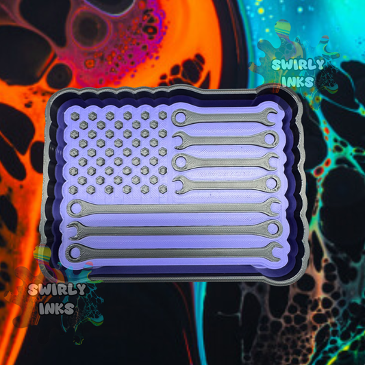 American Flag Wrenches Freshie Mold