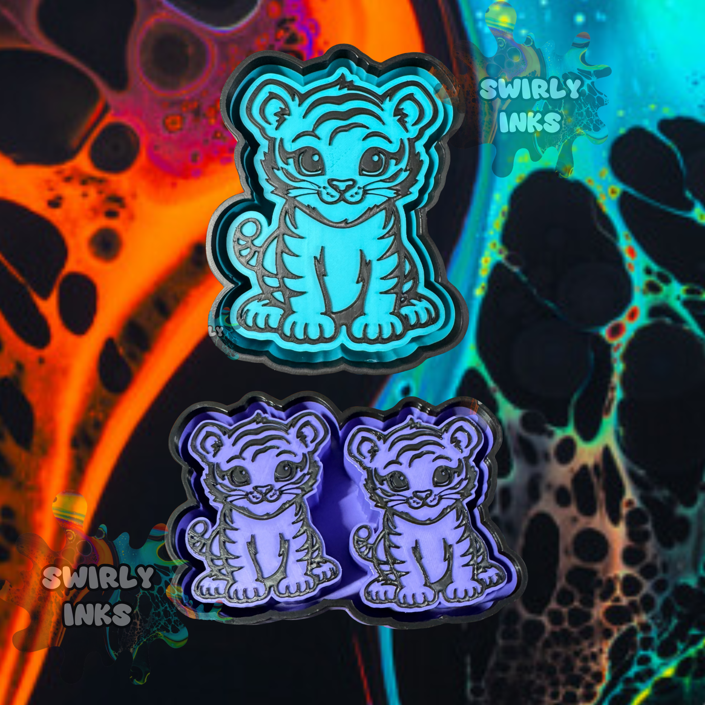 Baby Tiger Set Freshie Mold