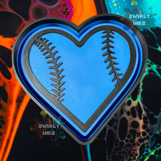 Baseball Heart Freshie Mold