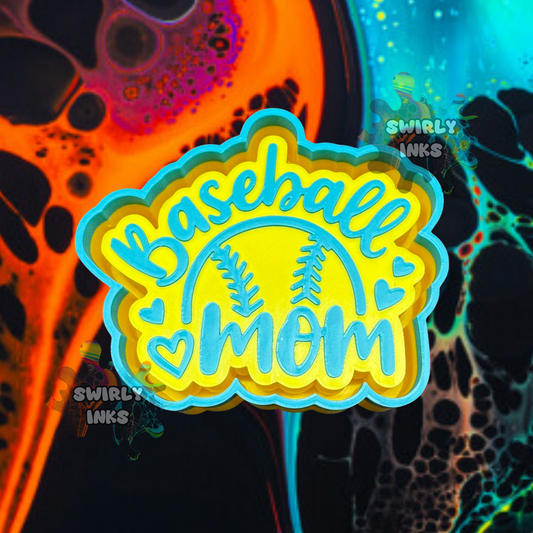 Baseball Mom Half Ball Freshie Mold