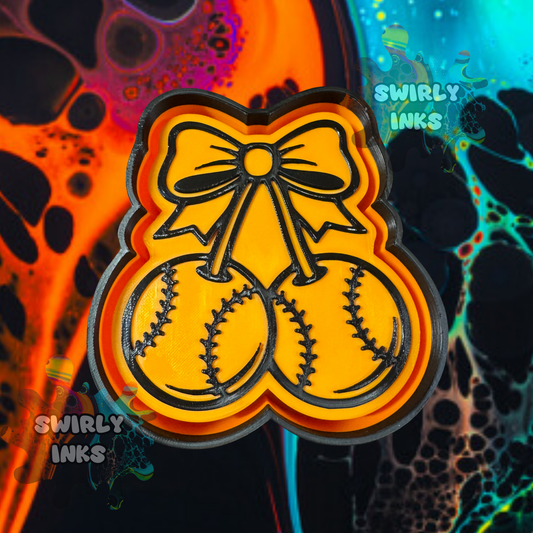 Baseballs Bow Freshie Mold