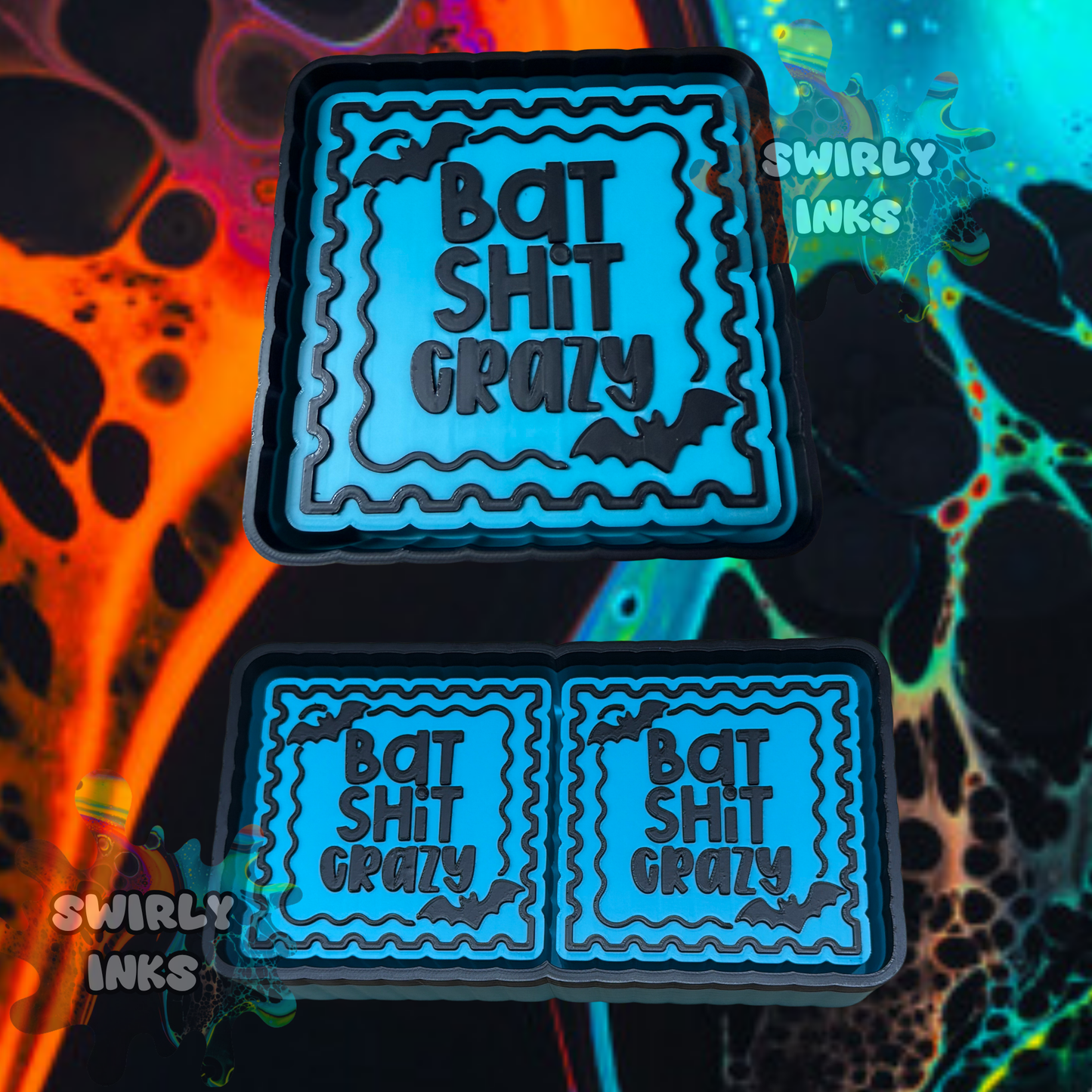 Bat Shit Crazy Stamp Set Freshie Mold