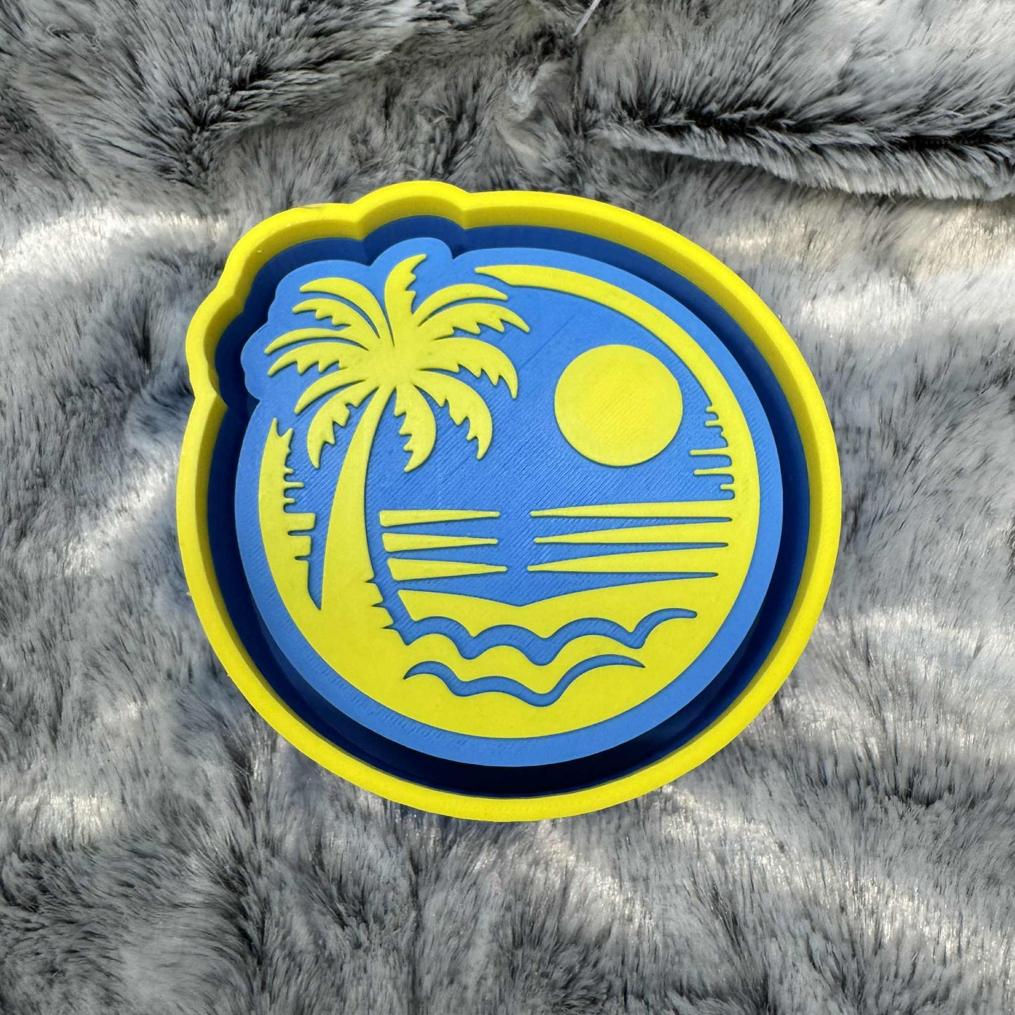 Palm Tree Beach Round Freshie Mold