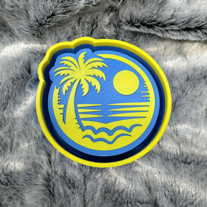 Palm Tree Beach Round Freshie Mold