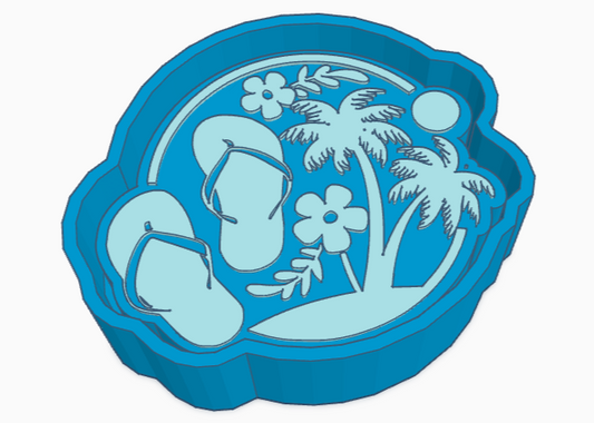 Beach Scene Round Freshie Mold