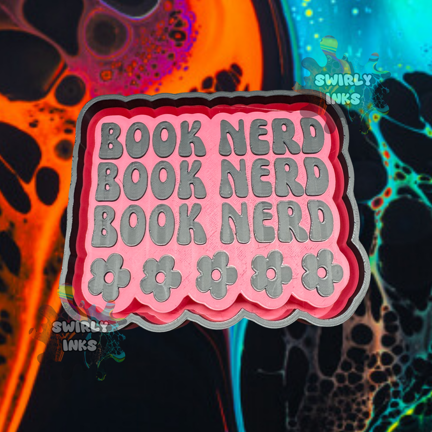 Book Nerd Flowers Freshie Mold