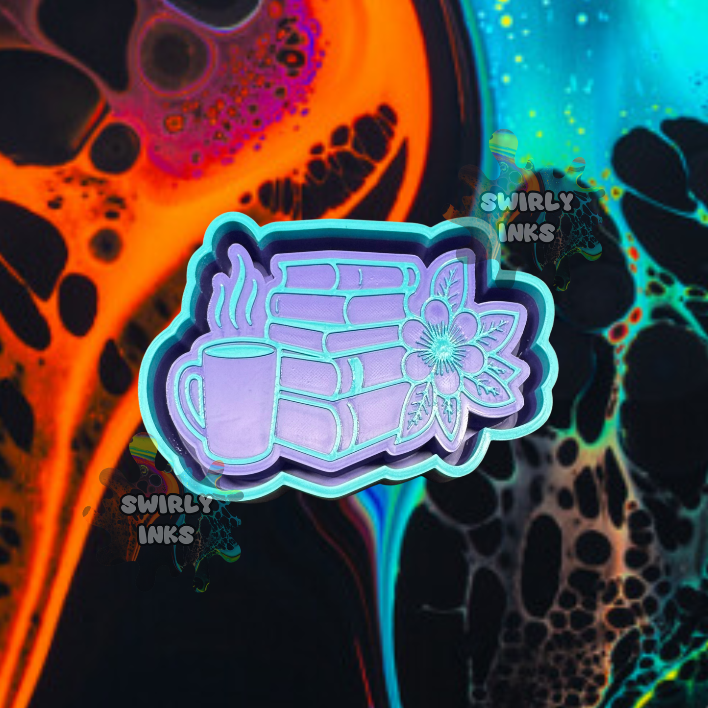 Books with Coffee & Flower Freshie Mold