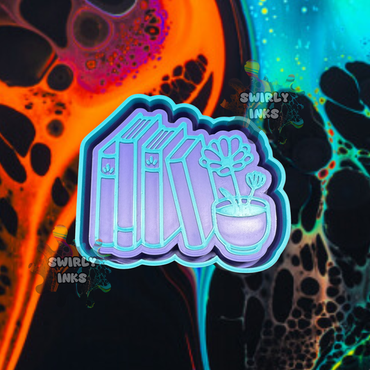 Books with Potted Plant Freshie Mold