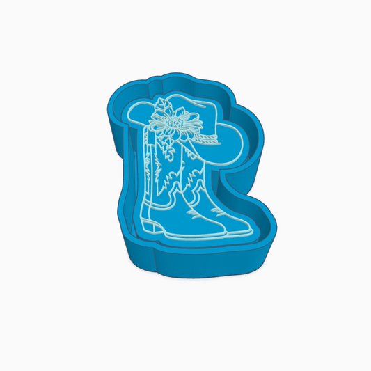 Cowboy Hat Flower Boots Freshie Mold
