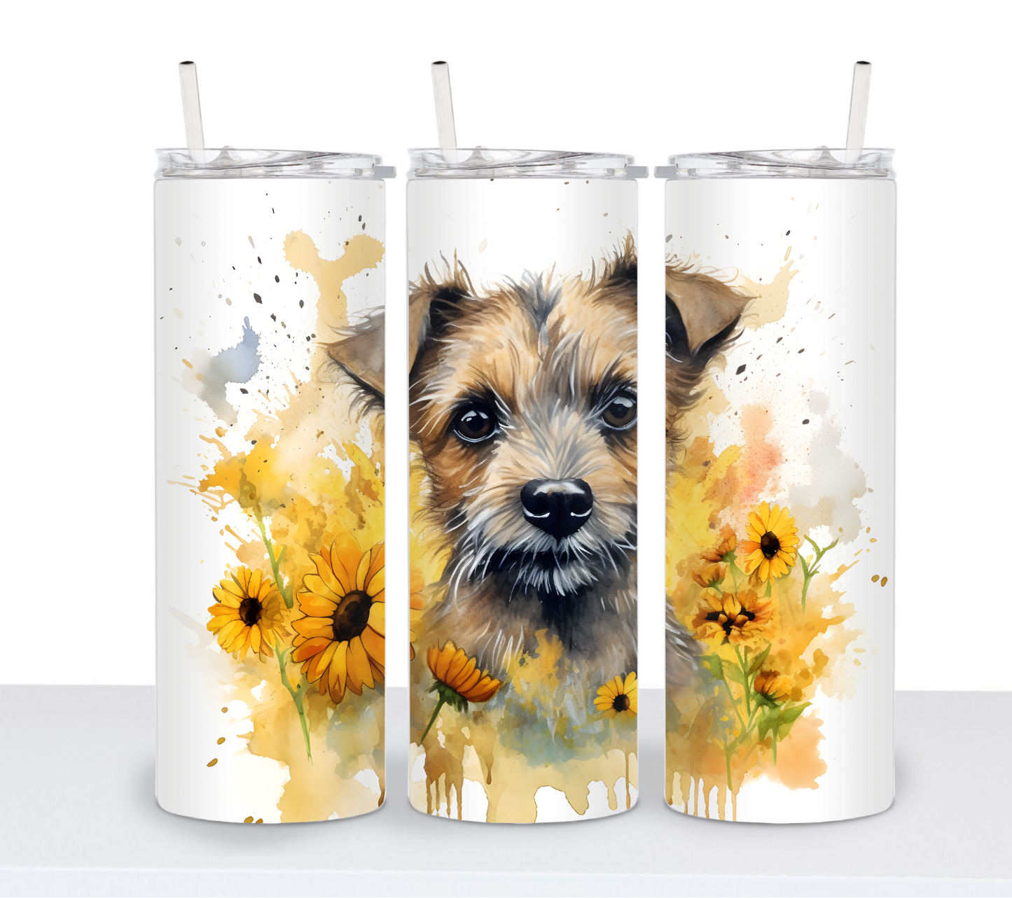 Dogs with Sunflowers