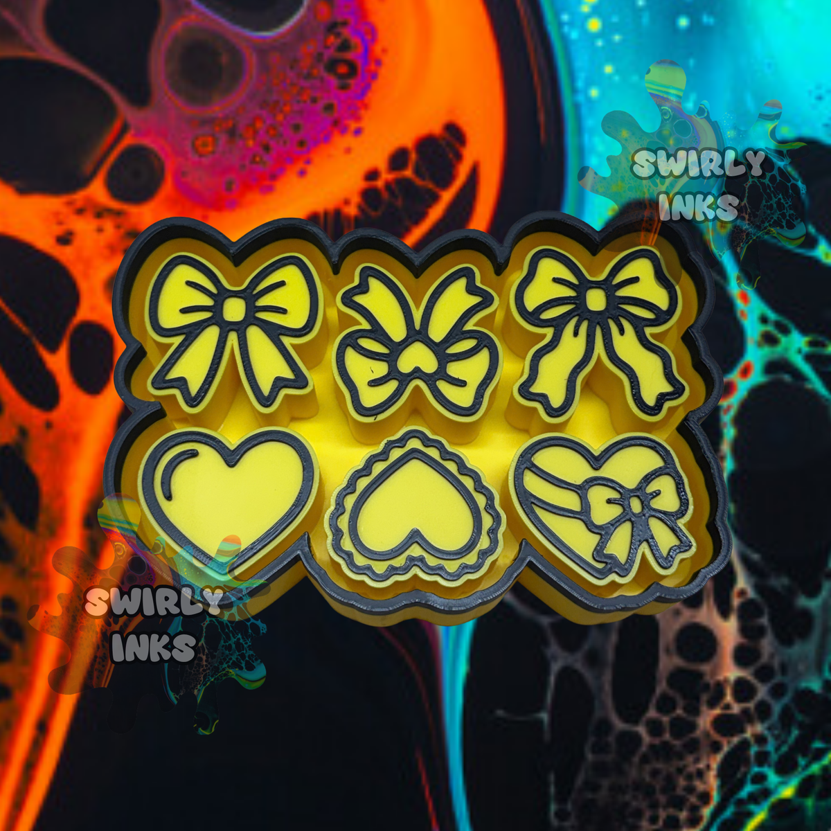 Bow & Hearts Charms Freshie Mold