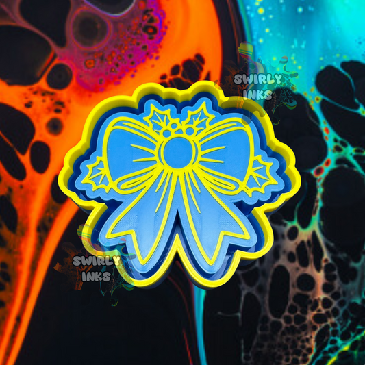 Bow with Holly Freshie Mold