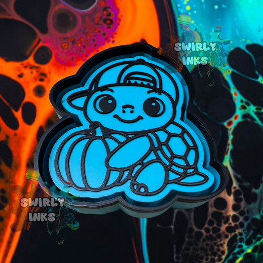 Boy Turtle with Pumpkin Freshie Mold
