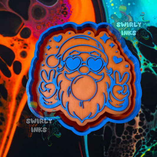 Bubble Gum Peace Santa Freshie Mold