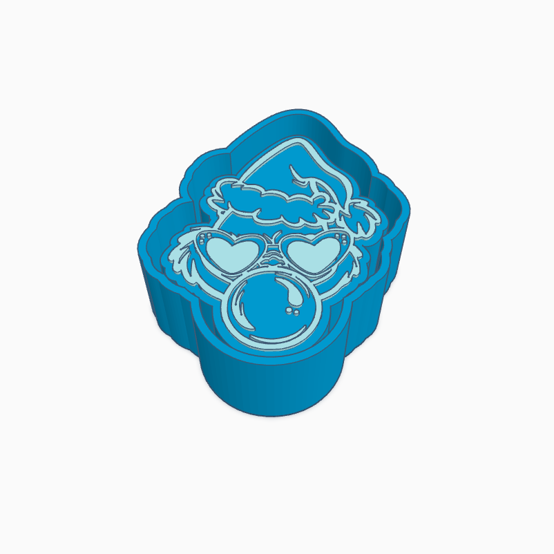 Bubble Gum Grinchy Face Freshie Mold