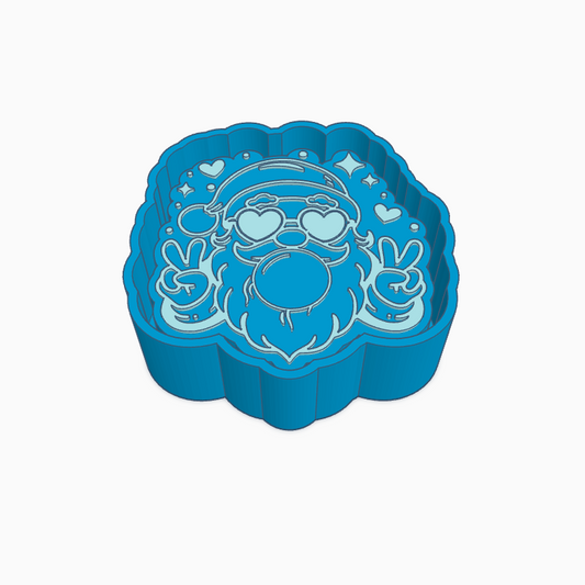Bubble Gum Peace Santa Freshie Mold