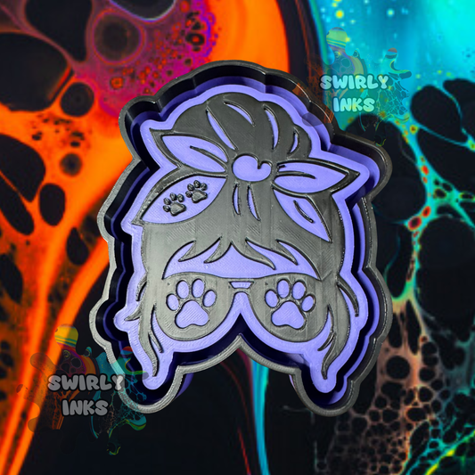 Bun Head with Paw Prints Freshie Mold