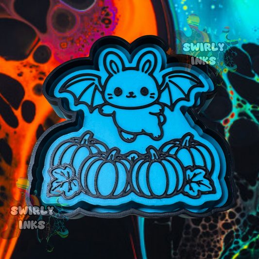 Bunny Bat with Pumpkins Freshie Mold