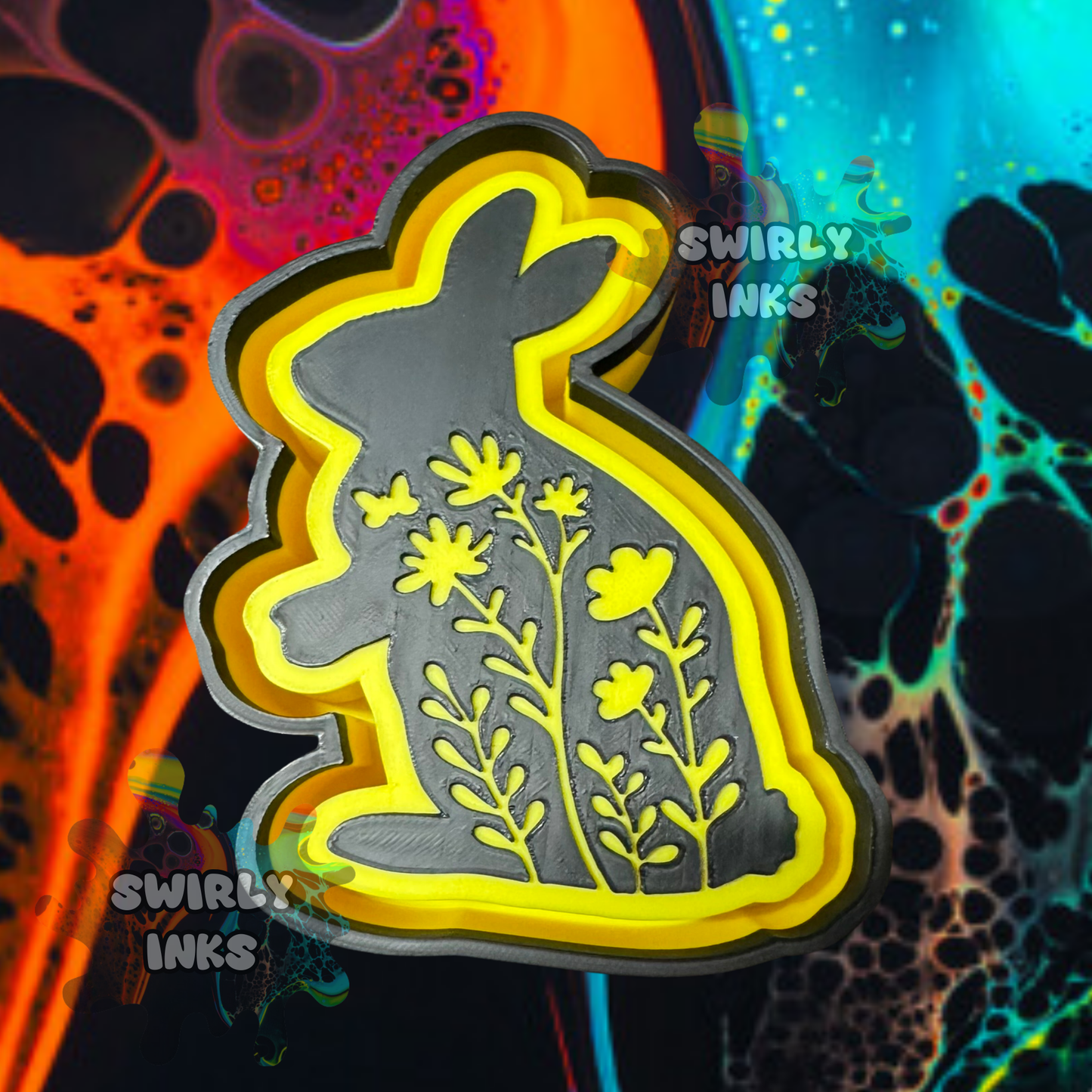 Bunny with Flowers Freshie Mold