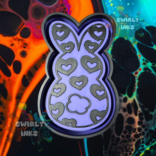 Bunny with Solid Hearts Freshie Mold