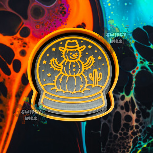 Cactus Snowman Snow Globe Freshie Mold