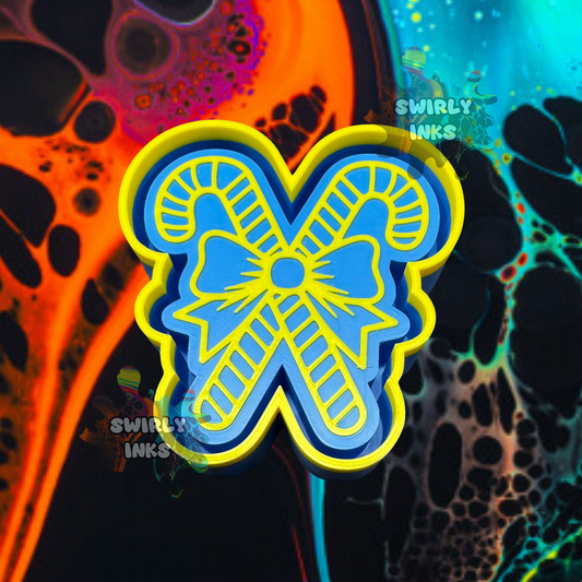 Candy Canes with Bow Freshie Mold