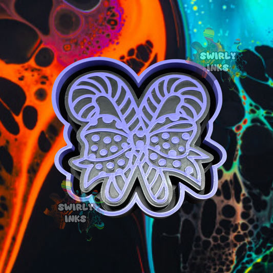 Candy Canes with Polka Dot Bow Freshie Mold