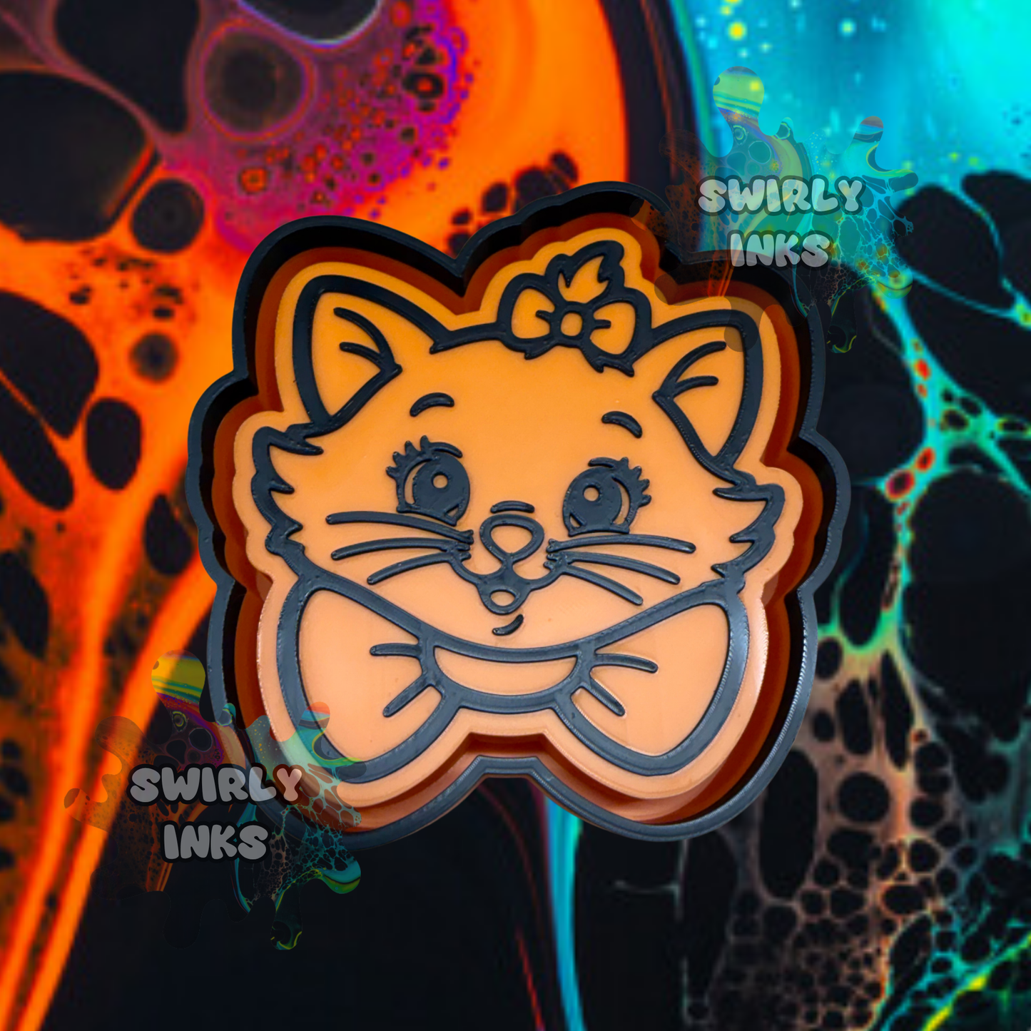 Cat Head Bow Freshie Mold