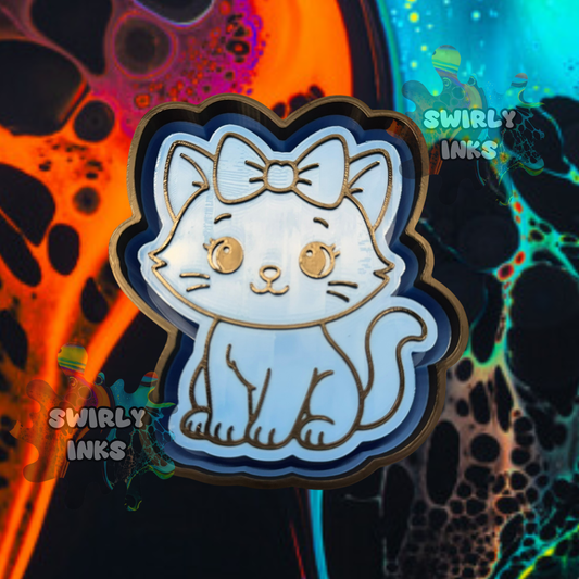 Cat with A Bow Freshie Mold