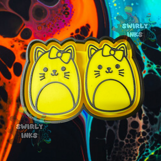 Cat with Bow Squishie Vent Freshie Mold