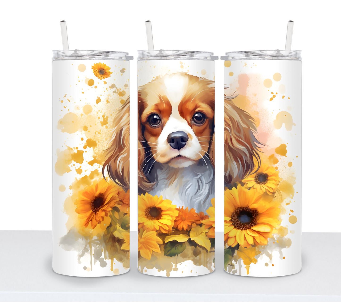 Dogs with Sunflowers