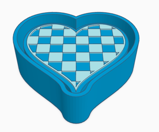 Checkered Heart Freshie Mold