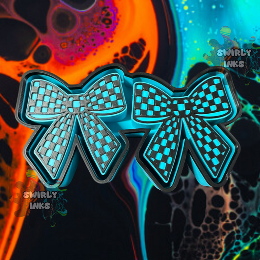 Checkered Bow Vent Freshie Mold