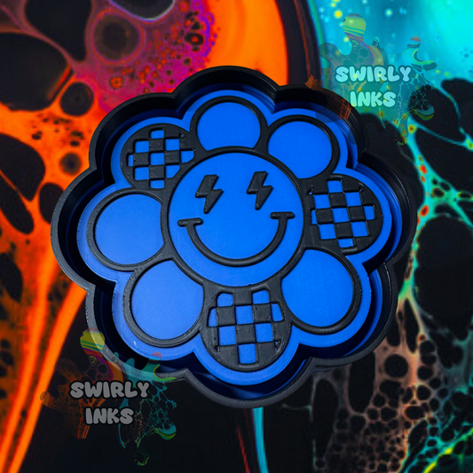 Checkered Flower Bolt Eyes Freshie Mold
