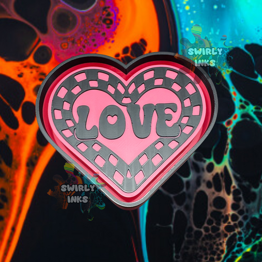 Checkered Love Heart Freshie Mold