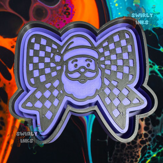 Checkered Santa Bow Freshie Mold