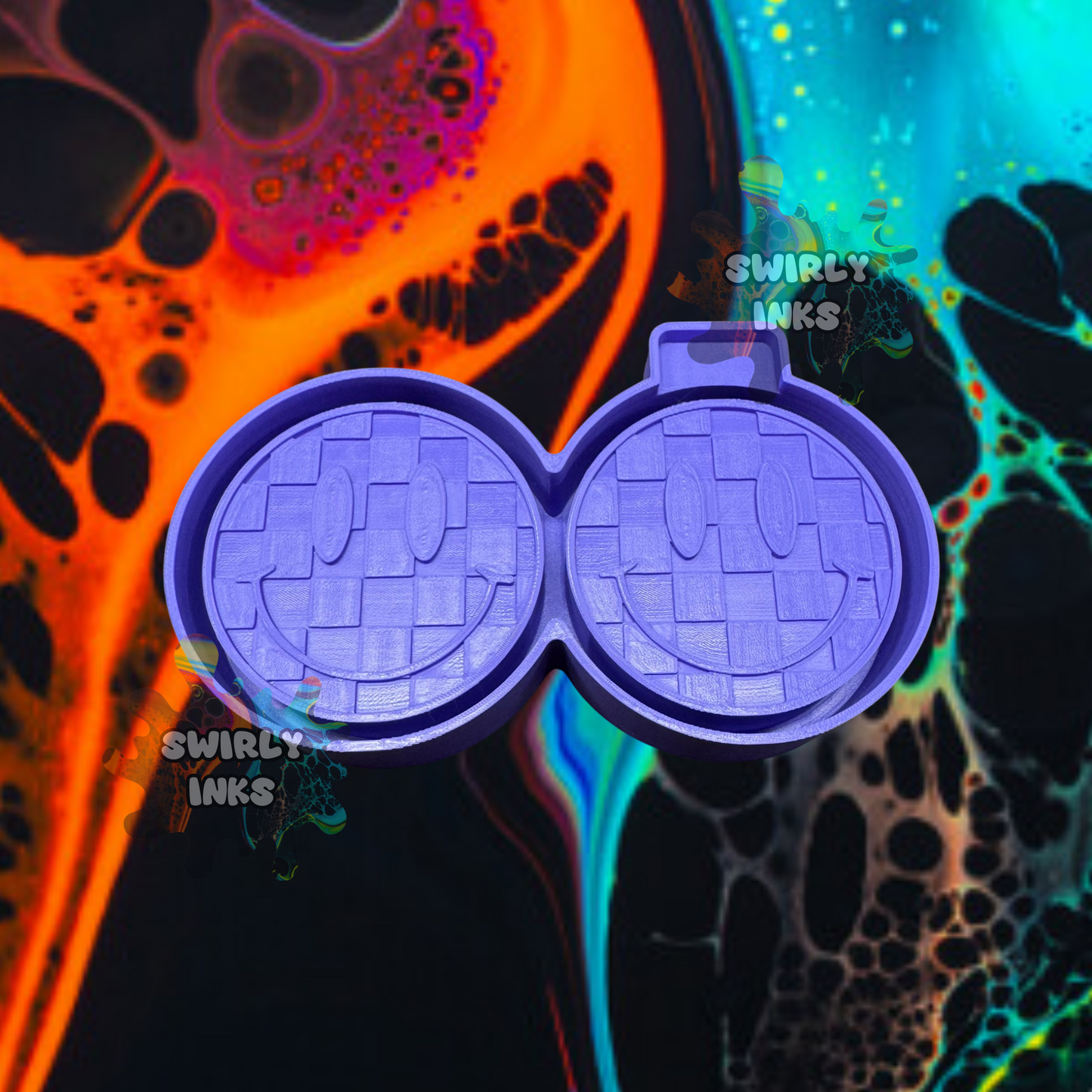 Checkered Smiley Face Vents Freshie Mold