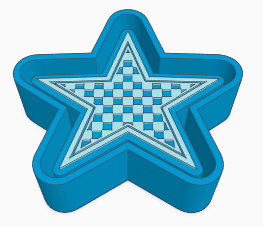 Checkered Star Freshie Mold