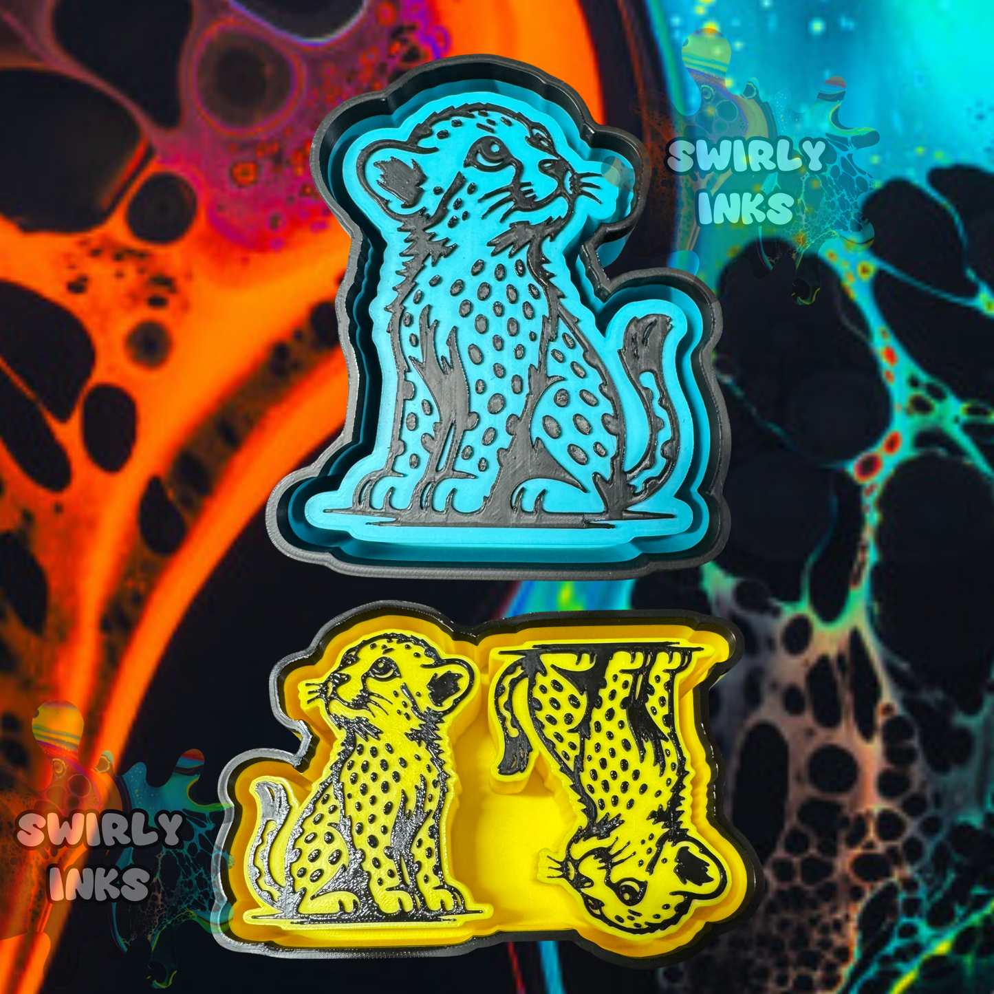 Cheetah Set Freshie Mold