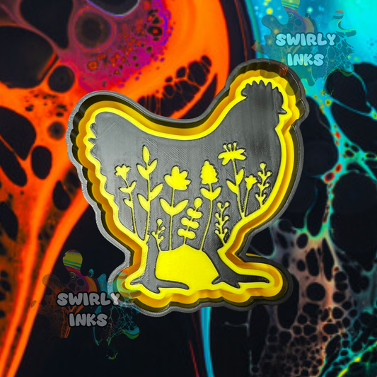 Chicken with Flowers Freshie Mold